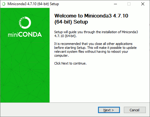 Miniconda installation routine